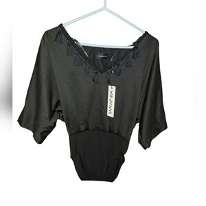 MinkPink Black Bodysuit Size Small NWT